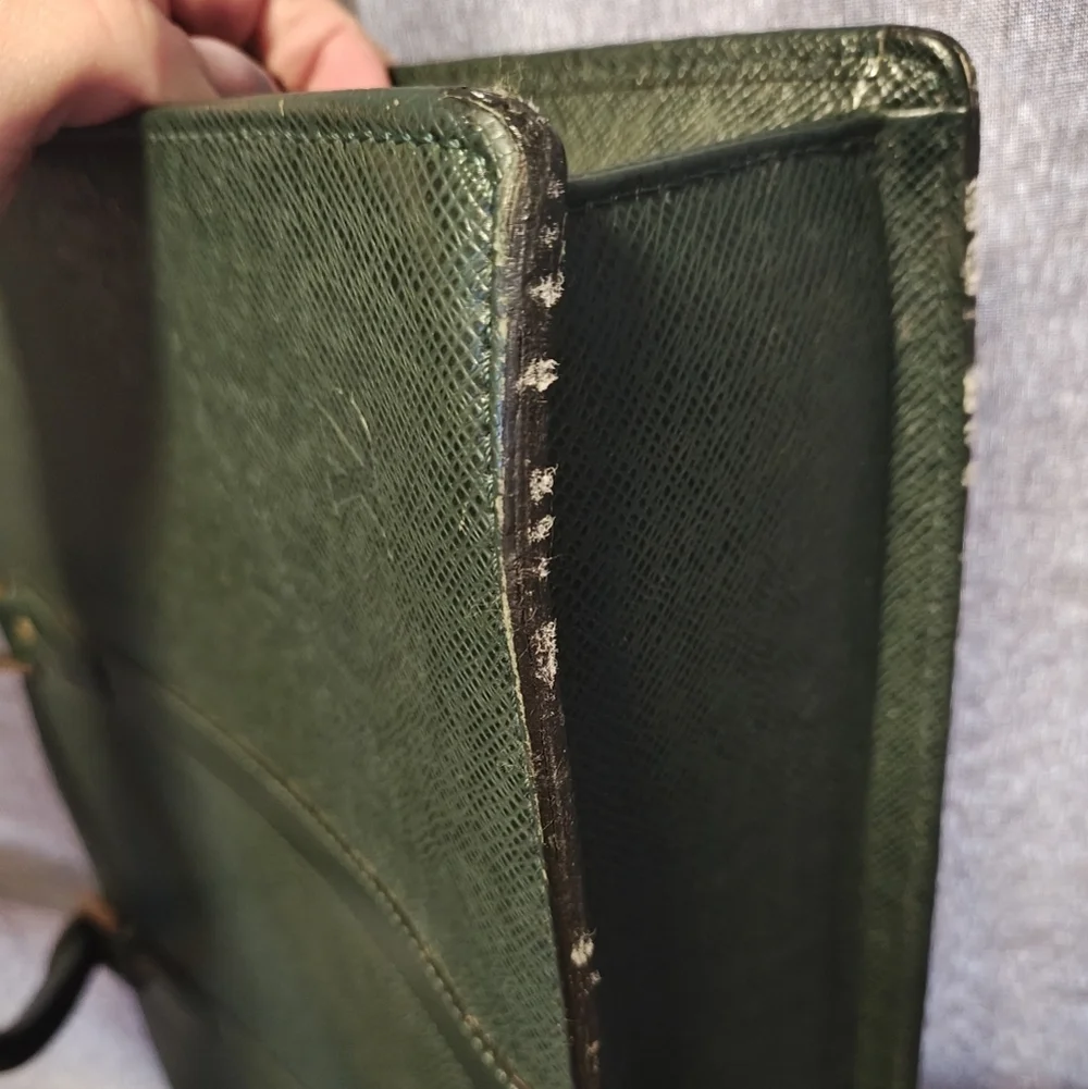 Louis Vuitton Green Taiga Leather Briefcase